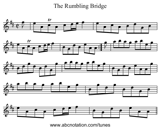 Rumbling Bridge, The - staff notation