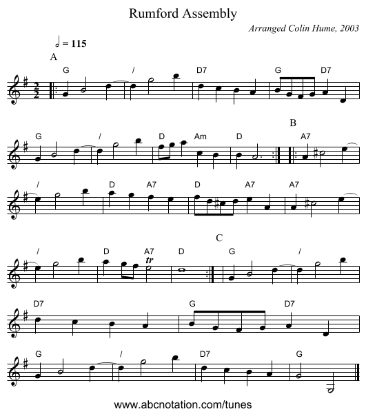Rumford Assembly - staff notation