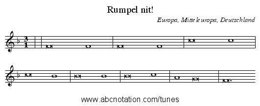 Rumpel nit! - staff notation