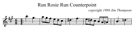 Run Rosie Run Counterpoint - staff notation