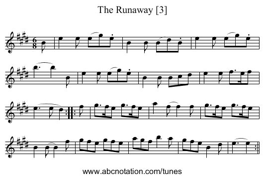 Runaway [3], The - staff notation