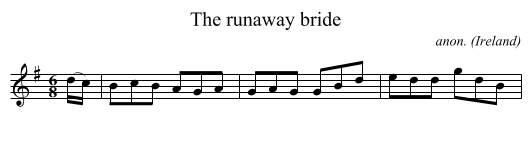 runaway bride, The  - staff notation