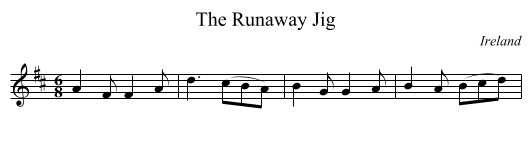 Runaway Jig, The  - staff notation
