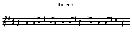 Runcorn - staff notation