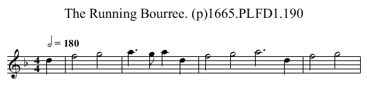 Running Bourree. (p)1665.PLFD1.190, The - staff notation