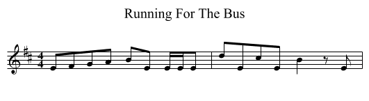Running For The Bus - staff notation