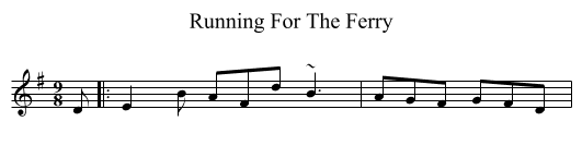 Running For The Ferry - staff notation