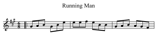 Running Man - staff notation