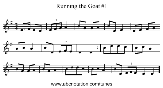 Running the Goat #1 - staff notation