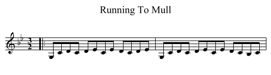 Running To Mull - staff notation