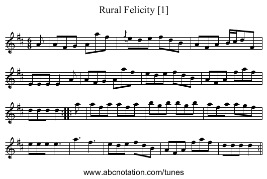 Rural Felicity [1] - staff notation