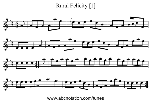 Rural Felicity [1] - staff notation