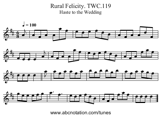 Rural Felicity. TWC.119 - staff notation