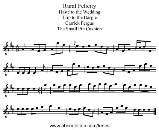 Rural Felicity - staff notation