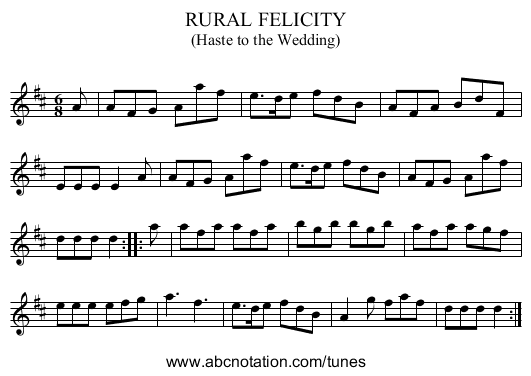 RURAL FELICITY - staff notation