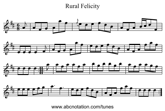 Rural Felicity - staff notation