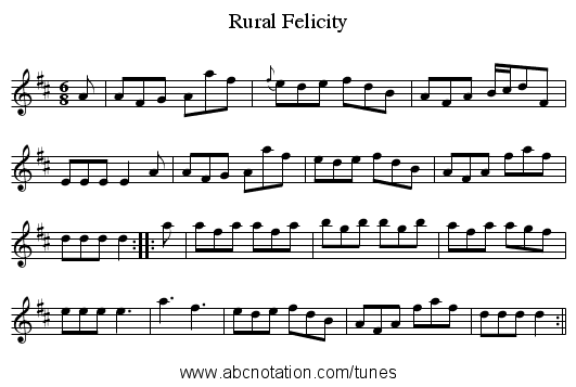 Rural Felicity - staff notation