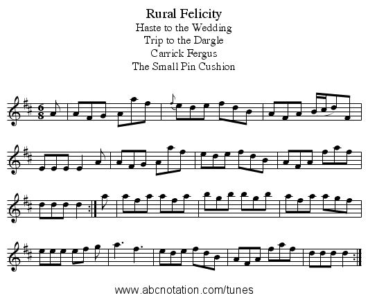 Rural Felicity - staff notation