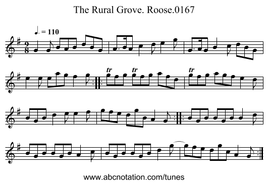 Rural Grove. Roose.0167, The - staff notation