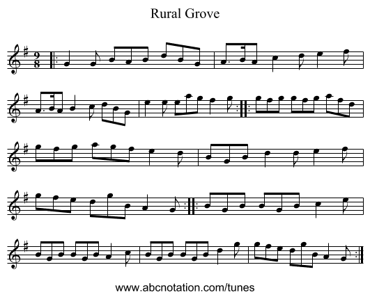 Rural Grove - staff notation