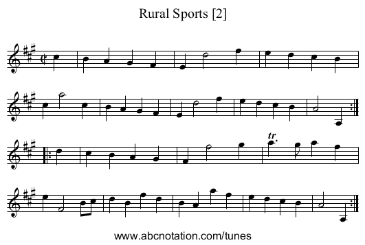 Rural Sports [2] - staff notation