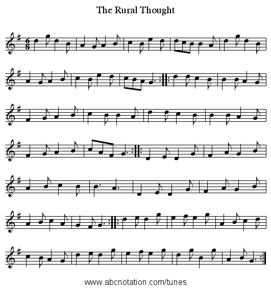 Rural Thought, The - staff notation