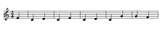 Rusé Renard - staff notation