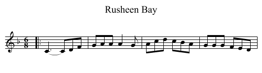 Rusheen Bay - staff notation