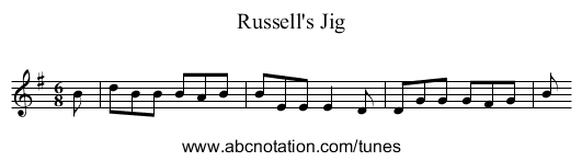 Russell's Jig - staff notation