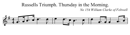 Russells Triumph. Thursday in the Morning. - staff notation
