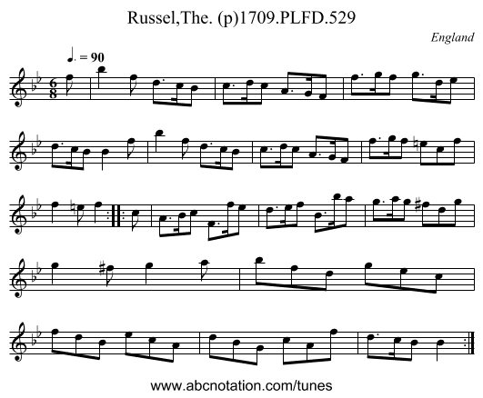 Russel,The. (p)1709.PLFD.529 - staff notation