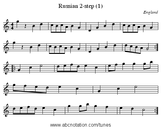 Russian 2-step (1) - staff notation