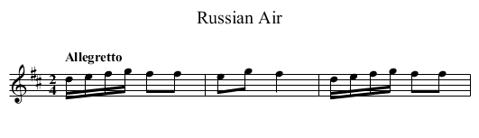 Russian Air - staff notation