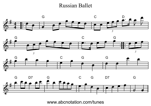 Russian Ballet - staff notation