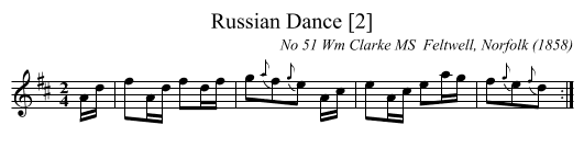 Russian Dance [2] - staff notation