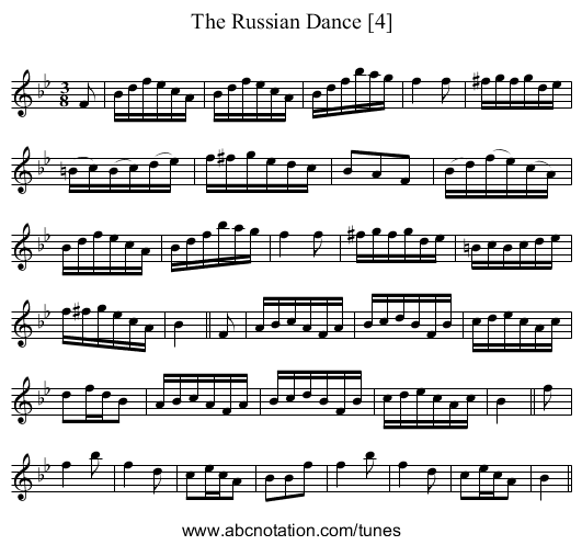 Russian Dance [4], The - staff notation