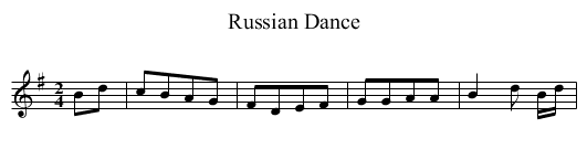 Russian Dance - staff notation