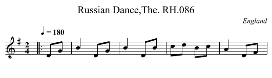 Russian Dance,The. RH.086 - staff notation
