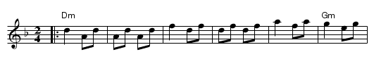 Russian Freilach (Dm) - staff notation