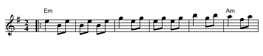 Russian Freilach (Em) - staff notation