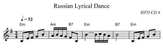Russian Lyrical Dance - staff notation