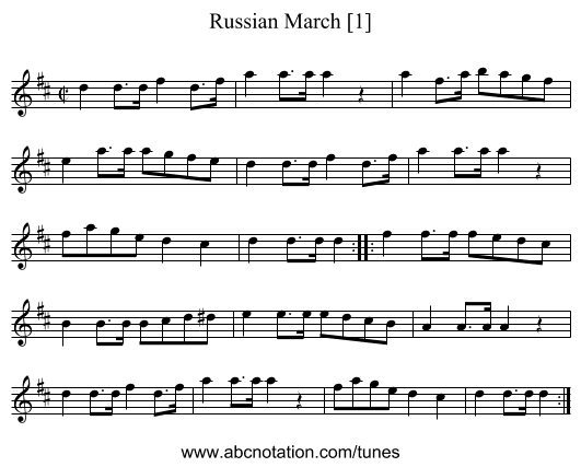 Russian March [1] - staff notation