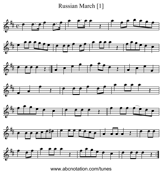 Russian March [1] - staff notation