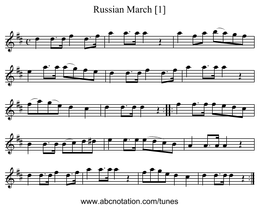 Russian March [1] - staff notation