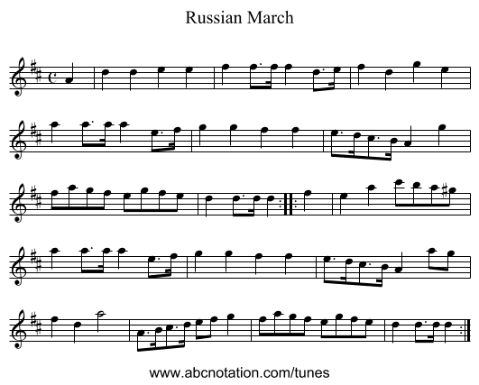 Russian March - staff notation