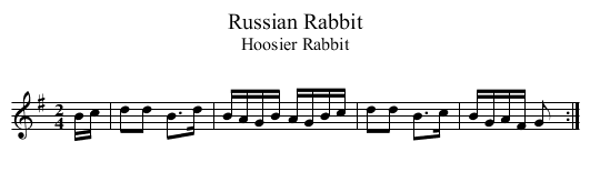Russian Rabbit - staff notation