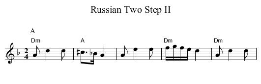Russian Two Step II - staff notation