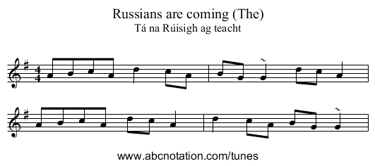 Russians are coming (The) - staff notation
