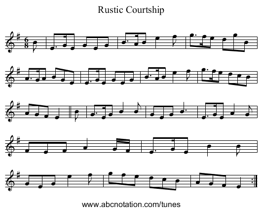 Rustic Courtship - staff notation