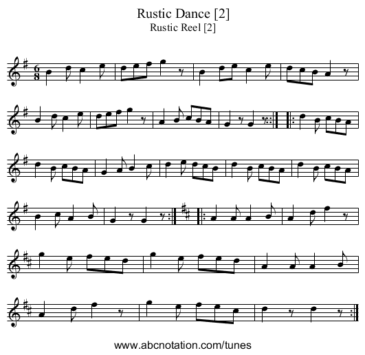 Rustic Dance [2] - staff notation